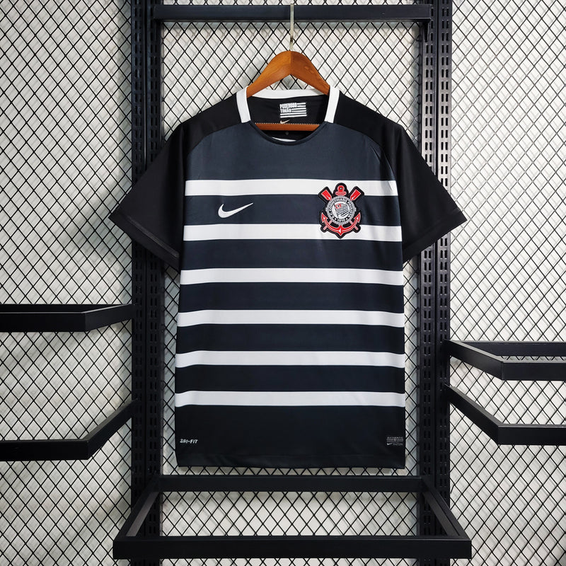 Camisa Corinthians Fora 14/15 - Versão Retrô Preta e Branca