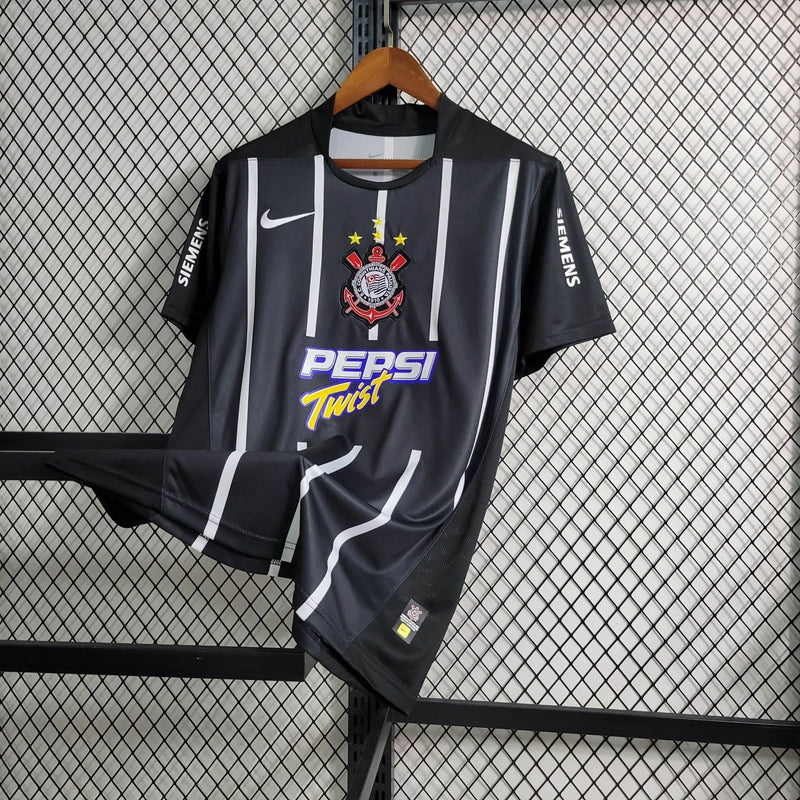 Camisa Corinthians Titular 2004 - Versão Retrô Preta Pepsi Twist