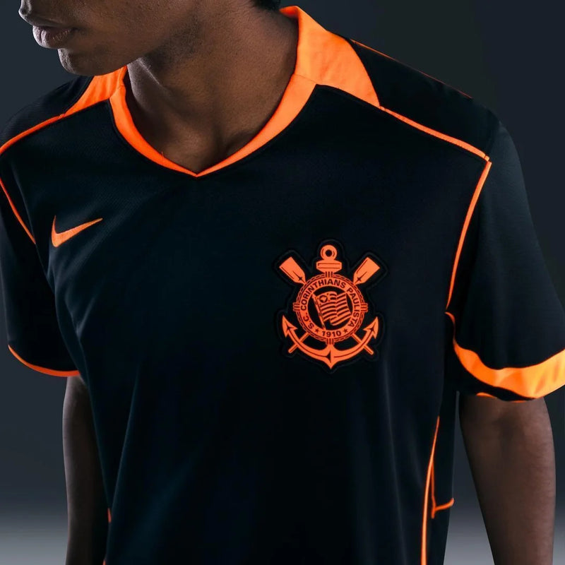 Camisa Corinthians Nike Total 90 III 2025/26 Torcedor Pro Masculina - Preto+Laranja