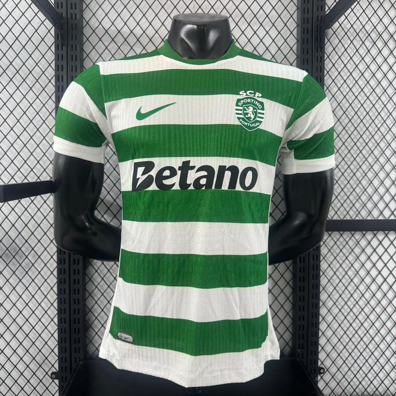 Camisa Sporting Home 25/26 - Verde e Branca - Versão Jogador