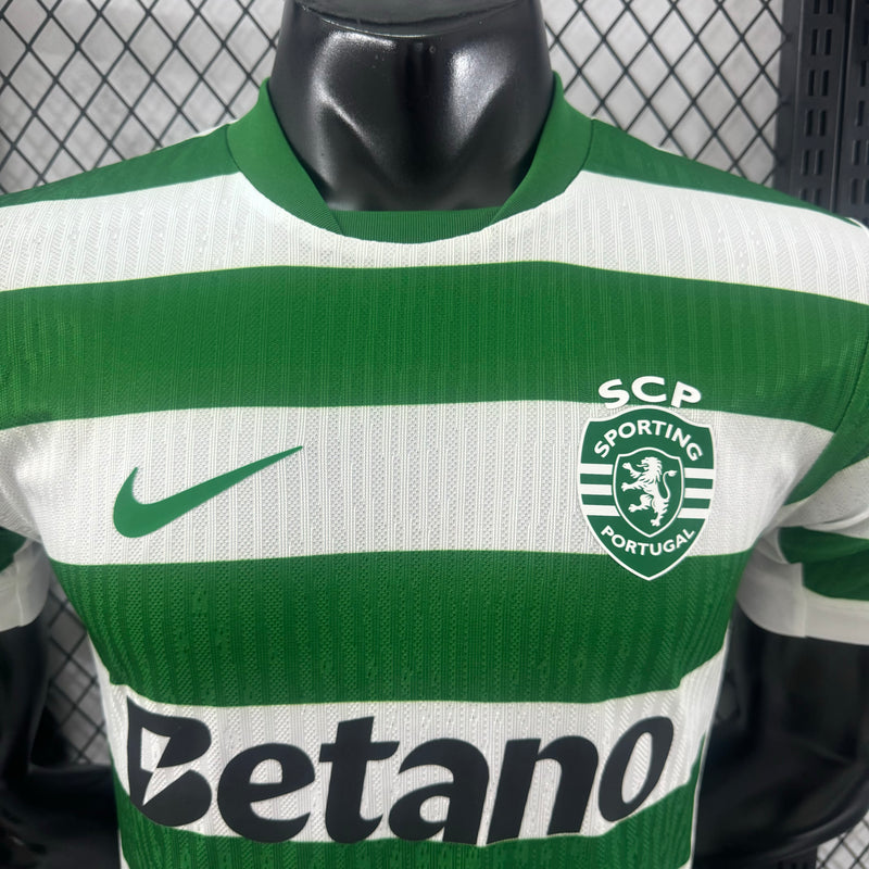 Camisa Sporting Home 25/26 - Verde e Branca - Versão Jogador