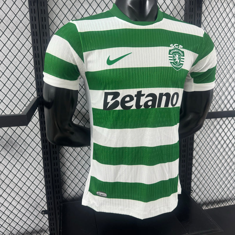 Camisa Sporting Home 25/26 - Verde e Branca - Versão Jogador
