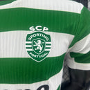 Camisa Sporting Home 25/26 - Verde e Branca - Versão Jogador
