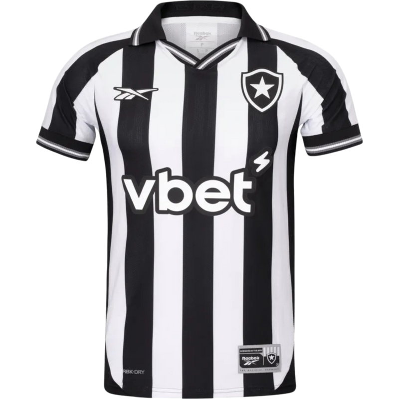 Camisa Botafogo Home 25/26 - Torcedor Reebok Masculino - Preto e Branco