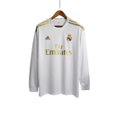 Camisa Real Madrid I Home 2019/20 Adidas Retrô Manga Longa Masculina - Branco